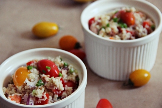 кускус с овощами и тунцом