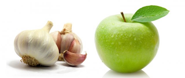 Чеснок и яблоко